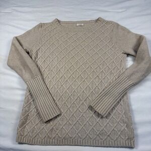 J‎ Crew  cable knit sweater Wool Blend Womens Small Cozy Cottagecore Preppy Ski